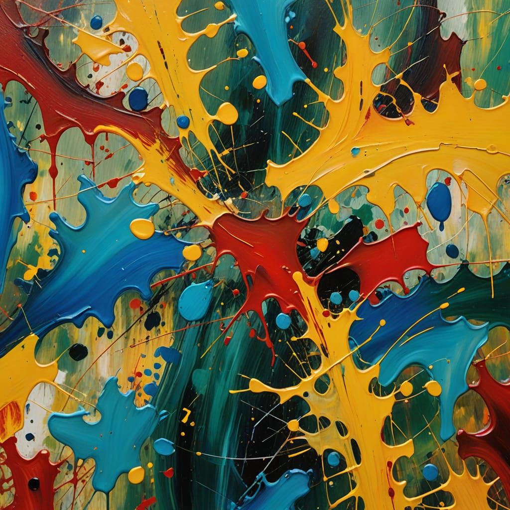 Abstract Expressionism with Oil Textures and Golden Light