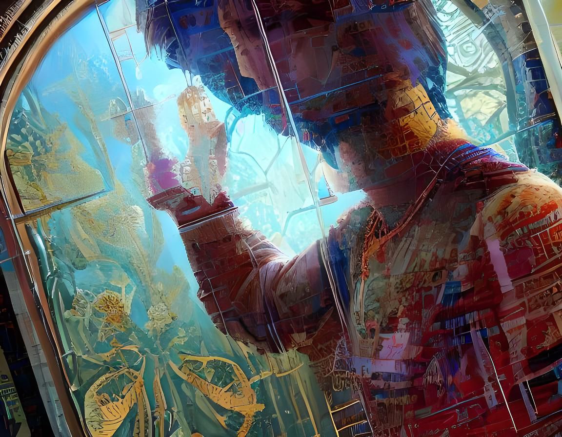 Fantasy World Emerges: Hyperdetailed Collage Illustration