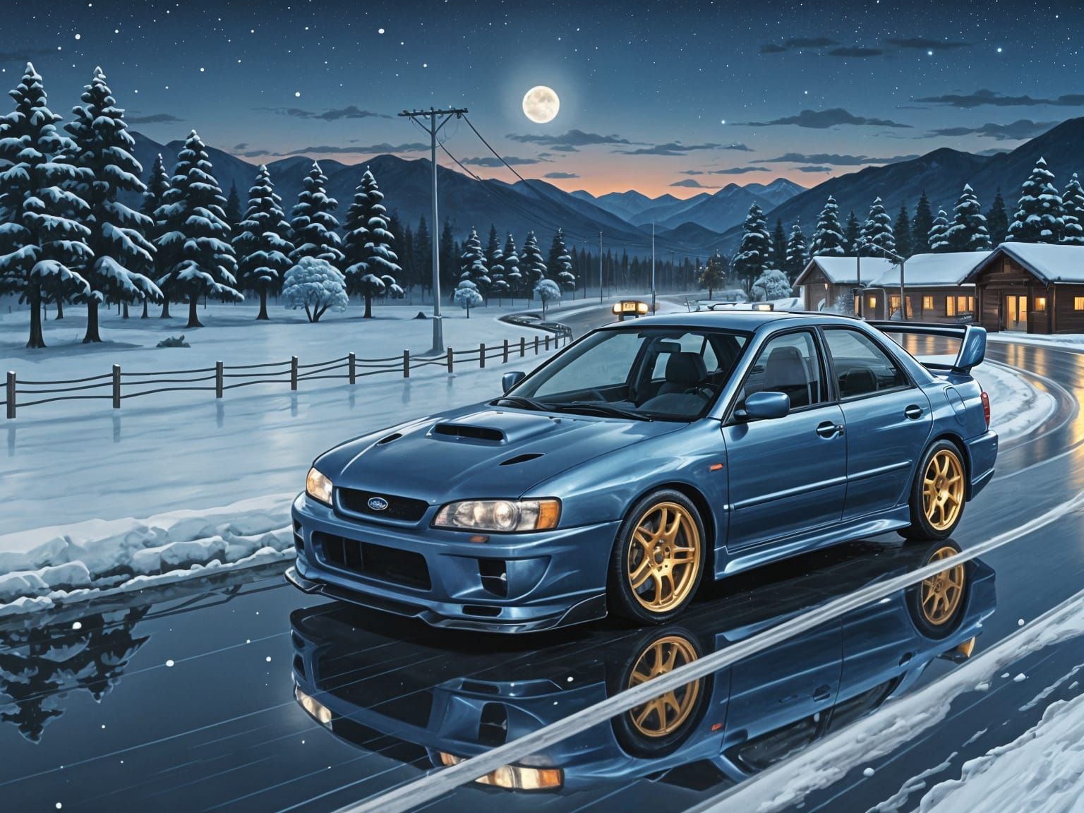 1999 Subaru Impreza STI 22B in Anime Style