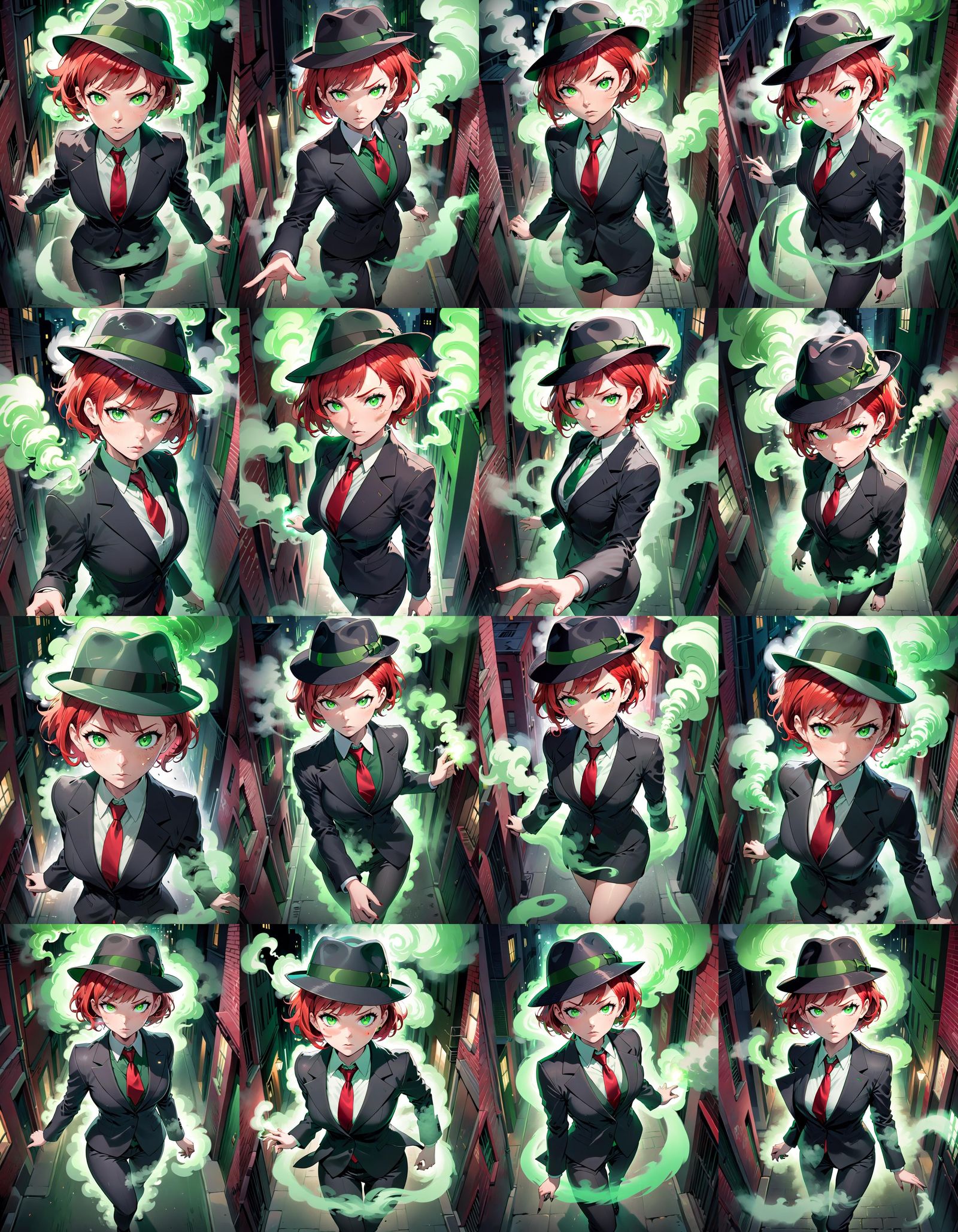 City Noir: Detective Woman in Smoky Alley