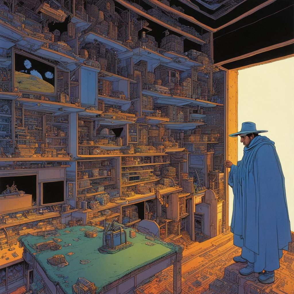 Sci-Fi Landscape in Moebius Style