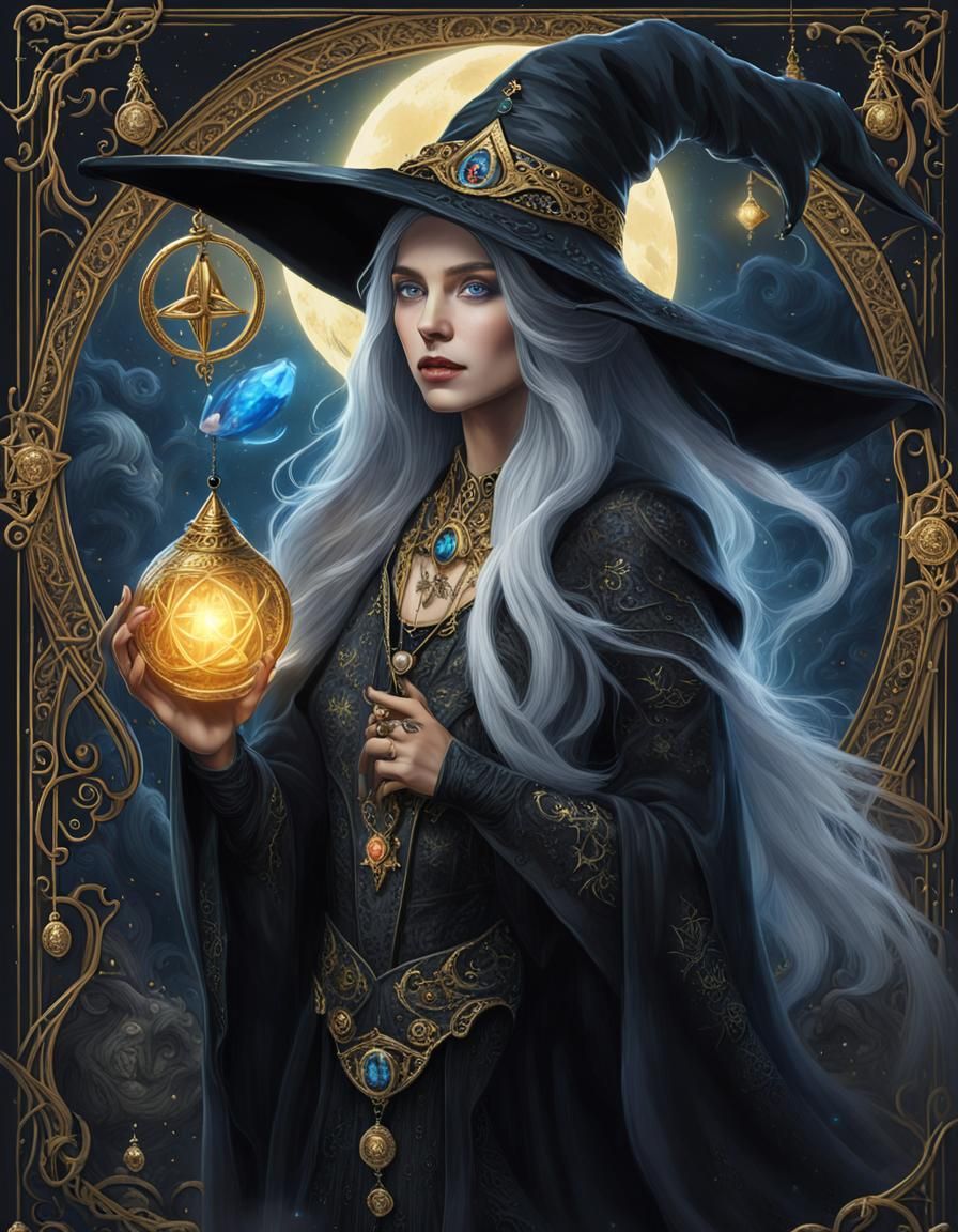 Ethereal Witch in Enchanted Ambiance