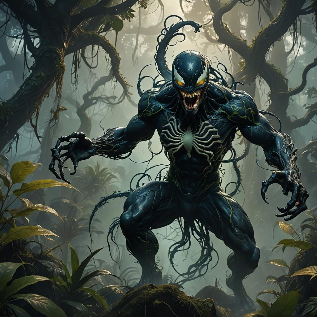 Venom in a Dark Jungle: Fantasy Concept Art