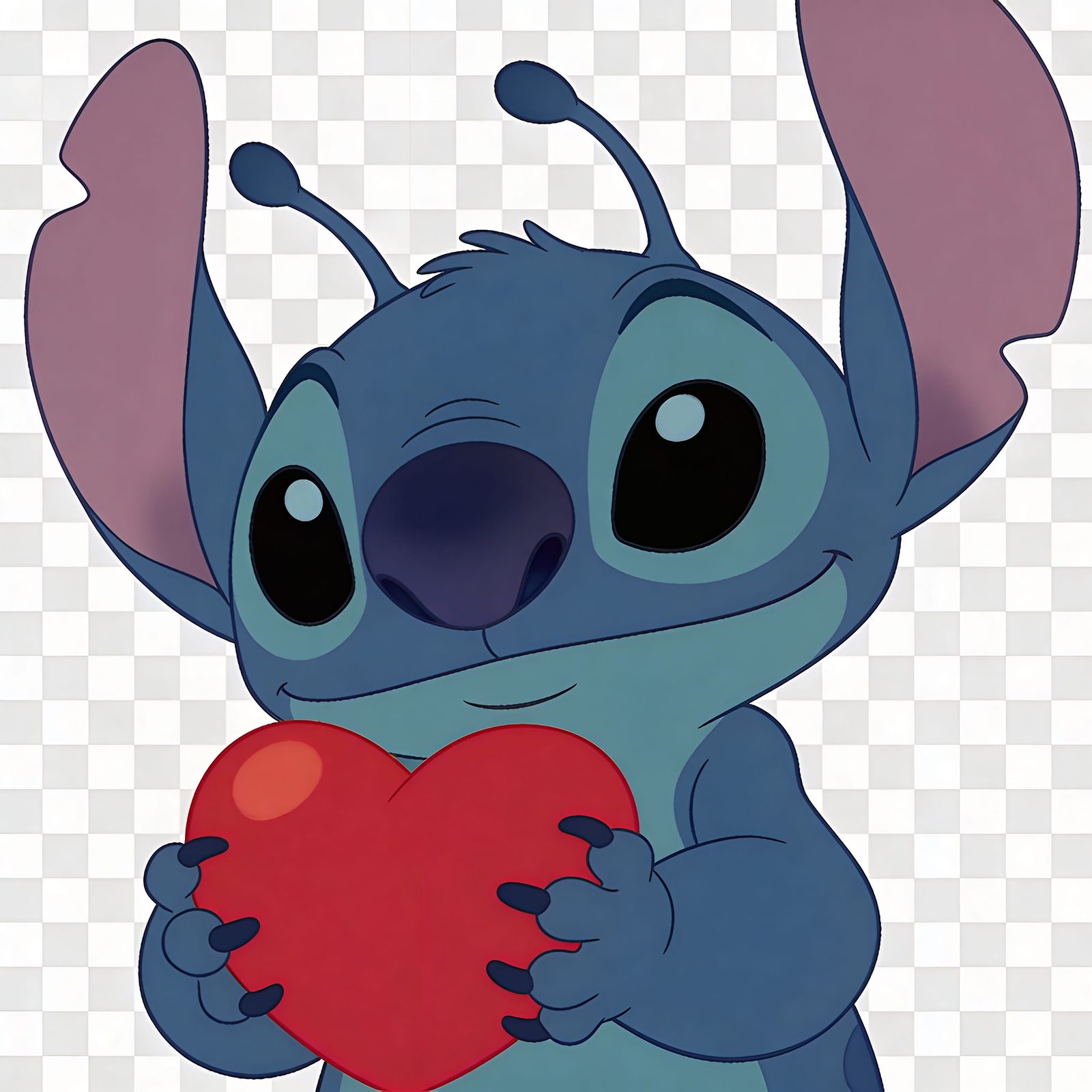 Playful Blue Alien Character Holding Heart in Cartoon Style