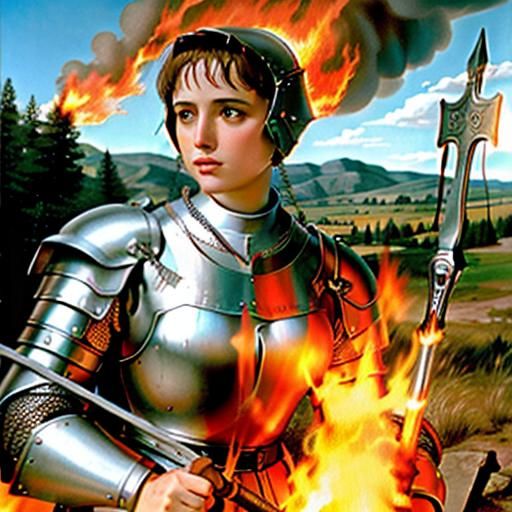 Joan of Arc Burning: Detailed Photorealistic Rendering