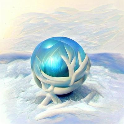 Ethereal Iridescent Sphere in Dark Void