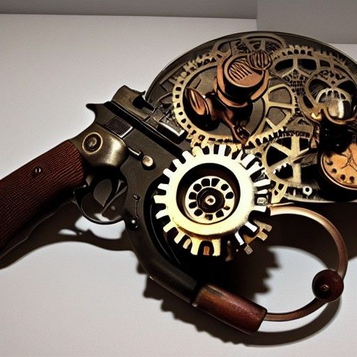 Steampunk Gun with Intricate Engine Design