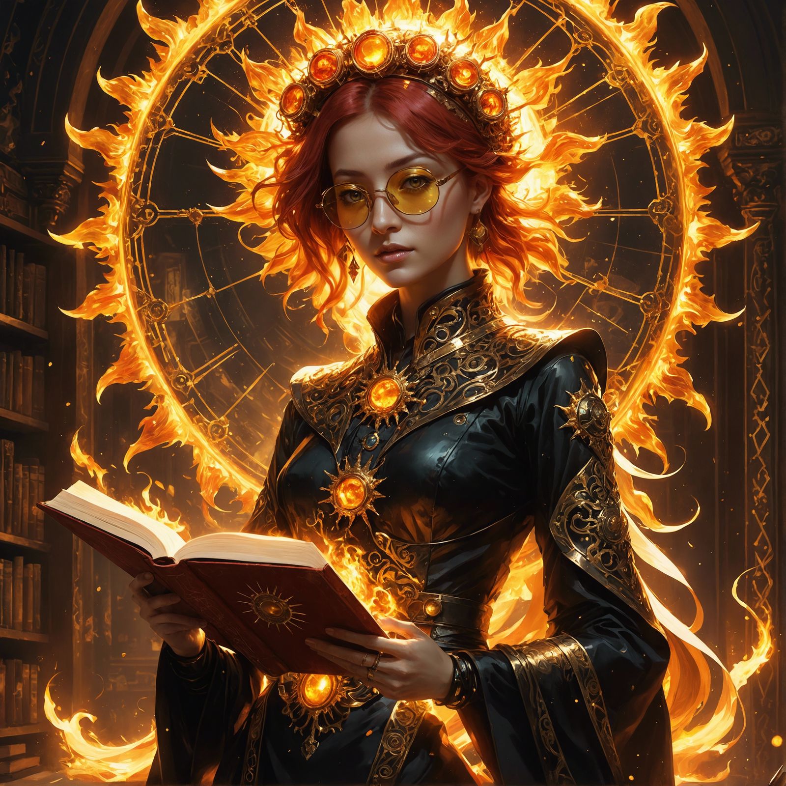 Priestess of the Sun in Aetherpunk Style