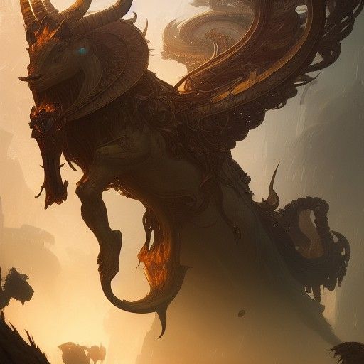 Hyperdetailed Capricorn in Dark Fantasy Style