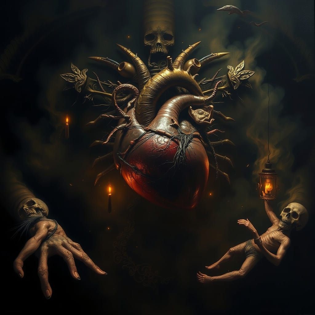 Surreal Anatomy Lesson in Dark Baroque Style