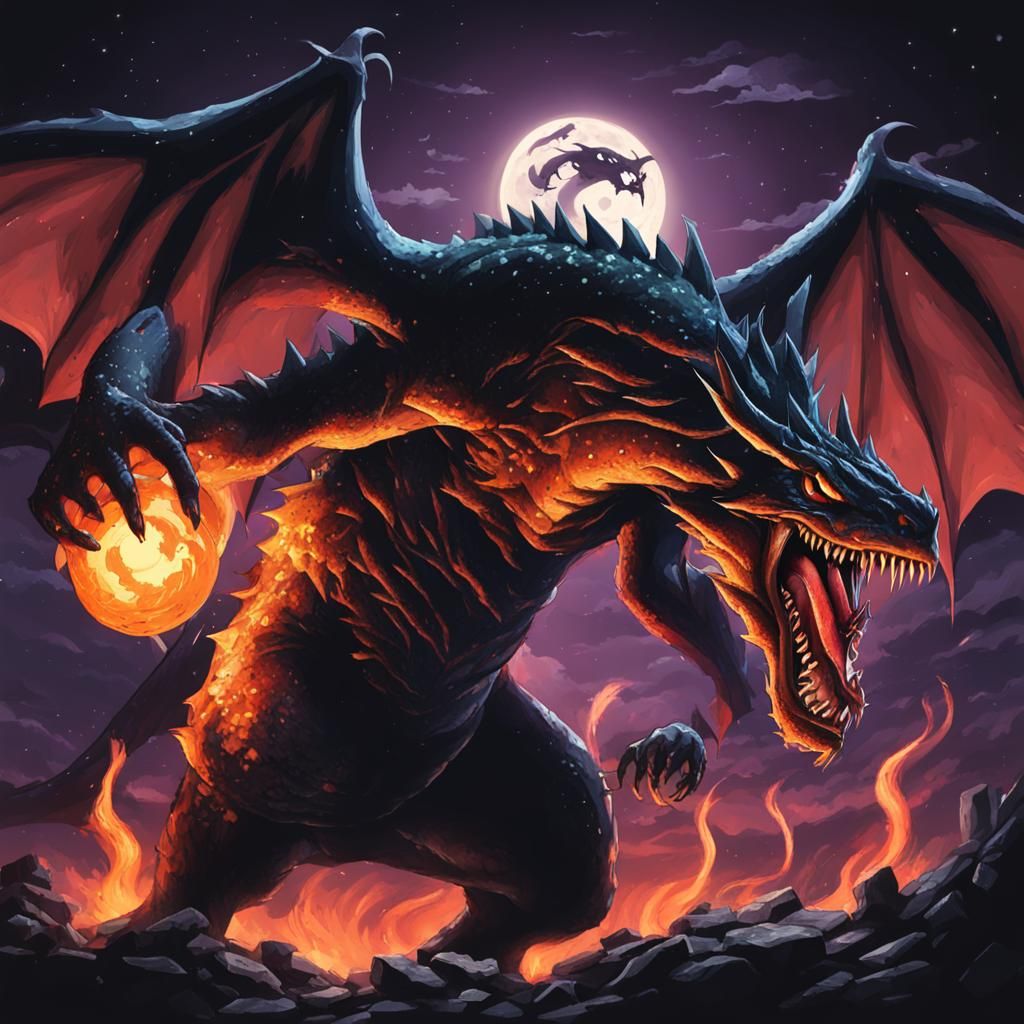 Evil Charizard Zombie Drake Devouring Souls