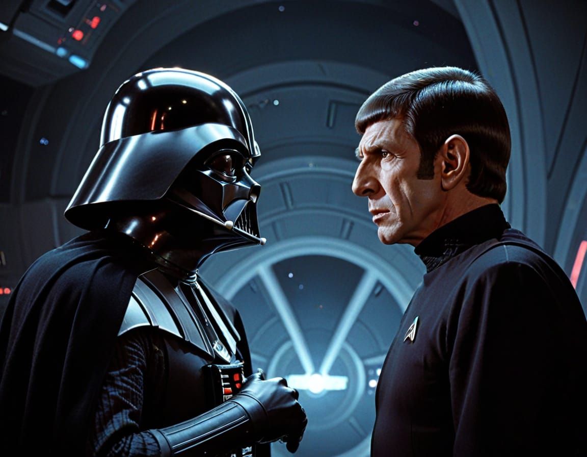 Darth Vader Confronts a Vulcan in Epic Galactic Struggle