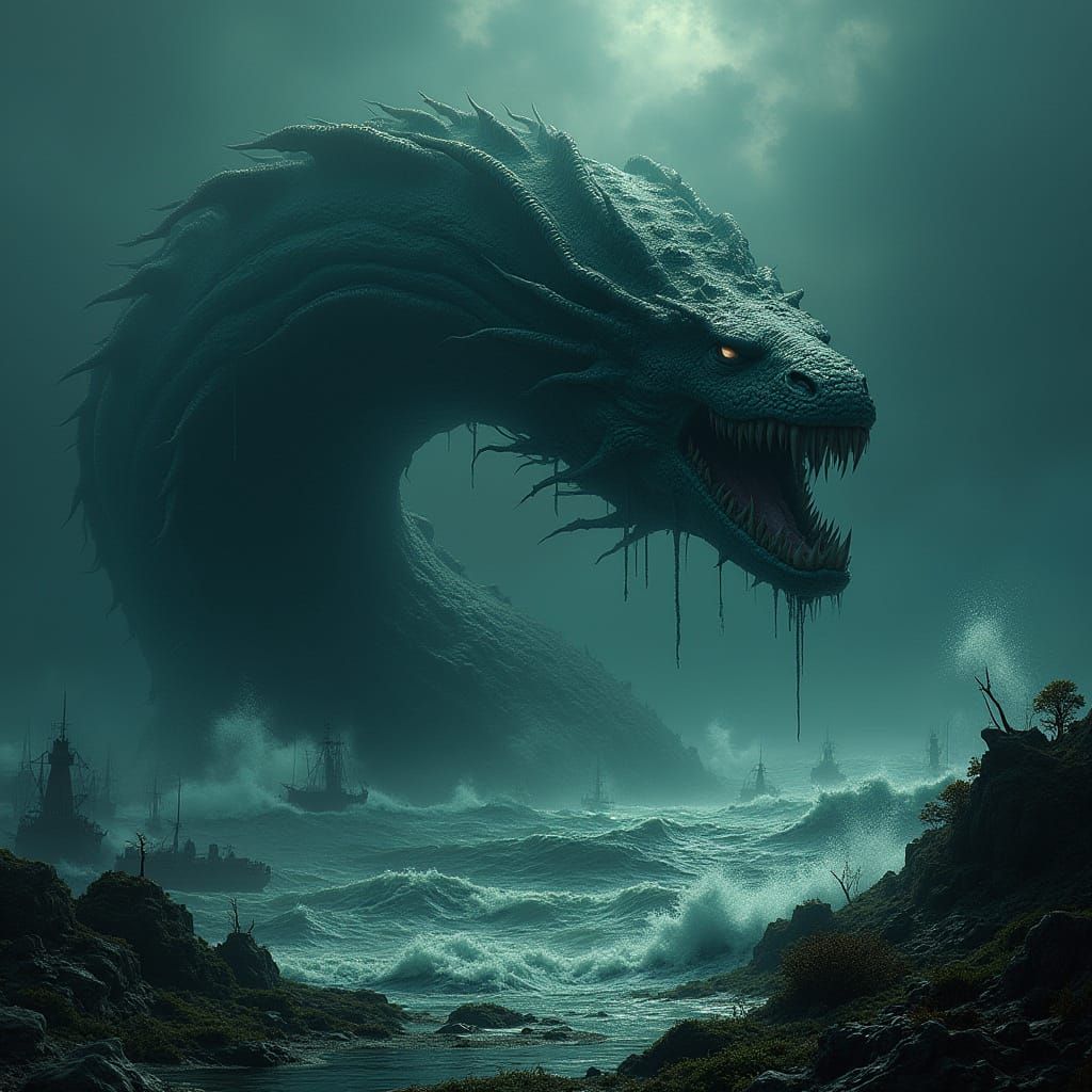 Giant Sea Monster Rises from the Depths in Biomechanical Sur...