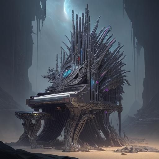 Futuristic Keyboards, Organs, and Pianos in Digital Art