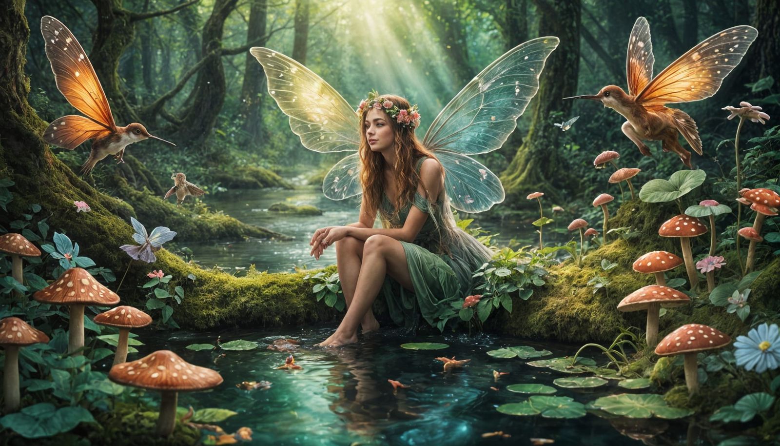 A Delightful Fairy in an Enchanted Forest