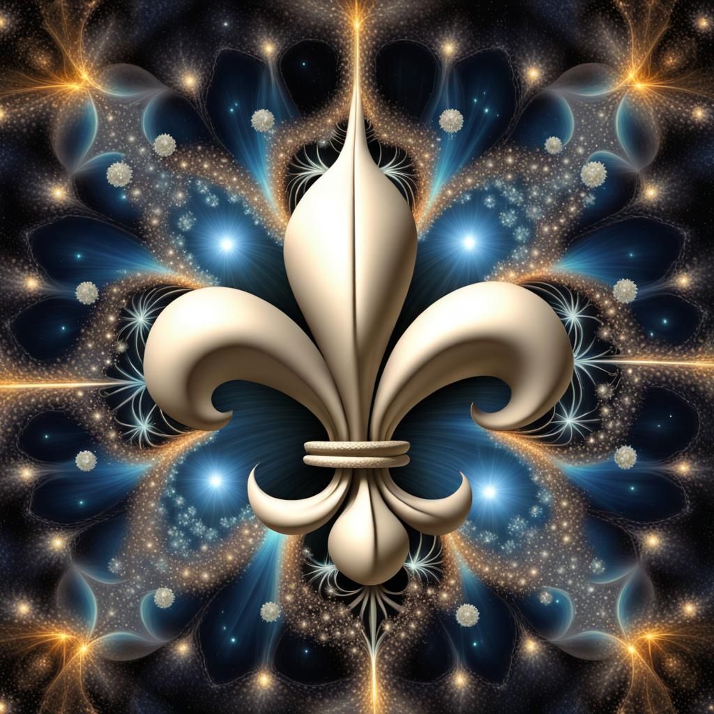 Fractal Fleur-de-Lis Emanating Blissful Energies