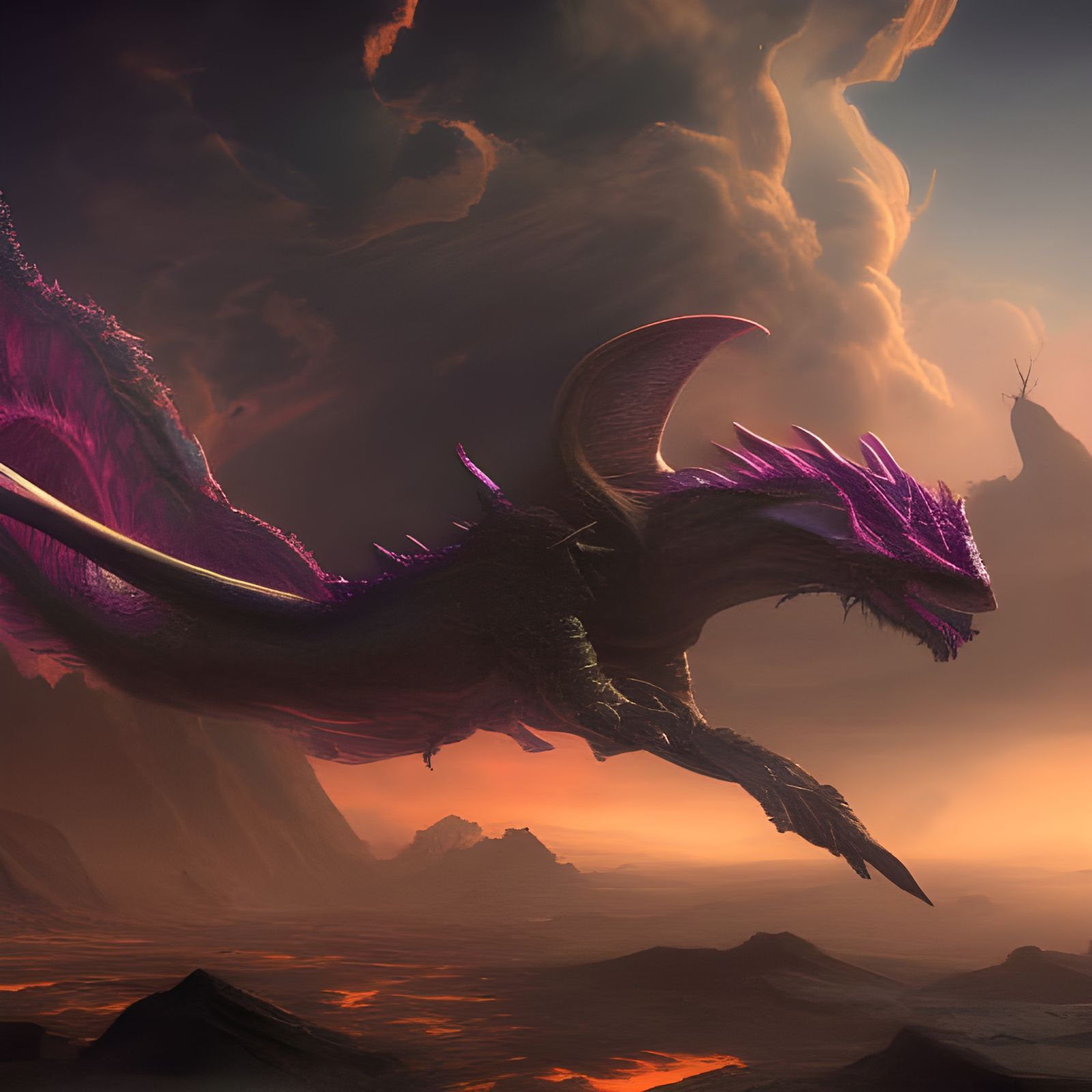 Space Dragon Apocalypse in Detailed Matte Painting