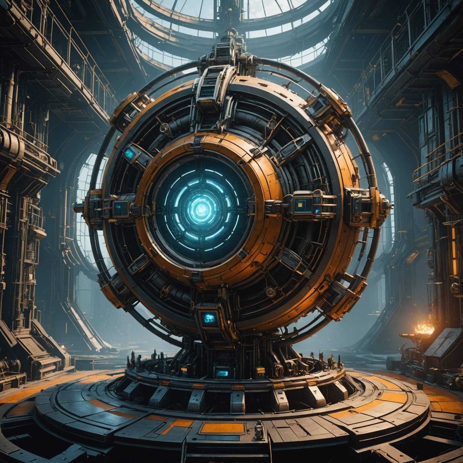 Fantastical Anti-Gravity Reactor in Detailed Matte Painting