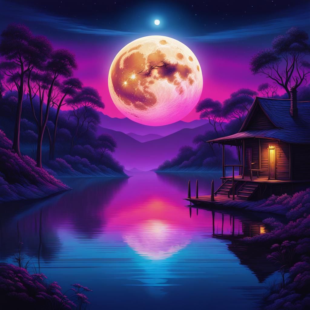 Moonlight night full of mystique, and wonder