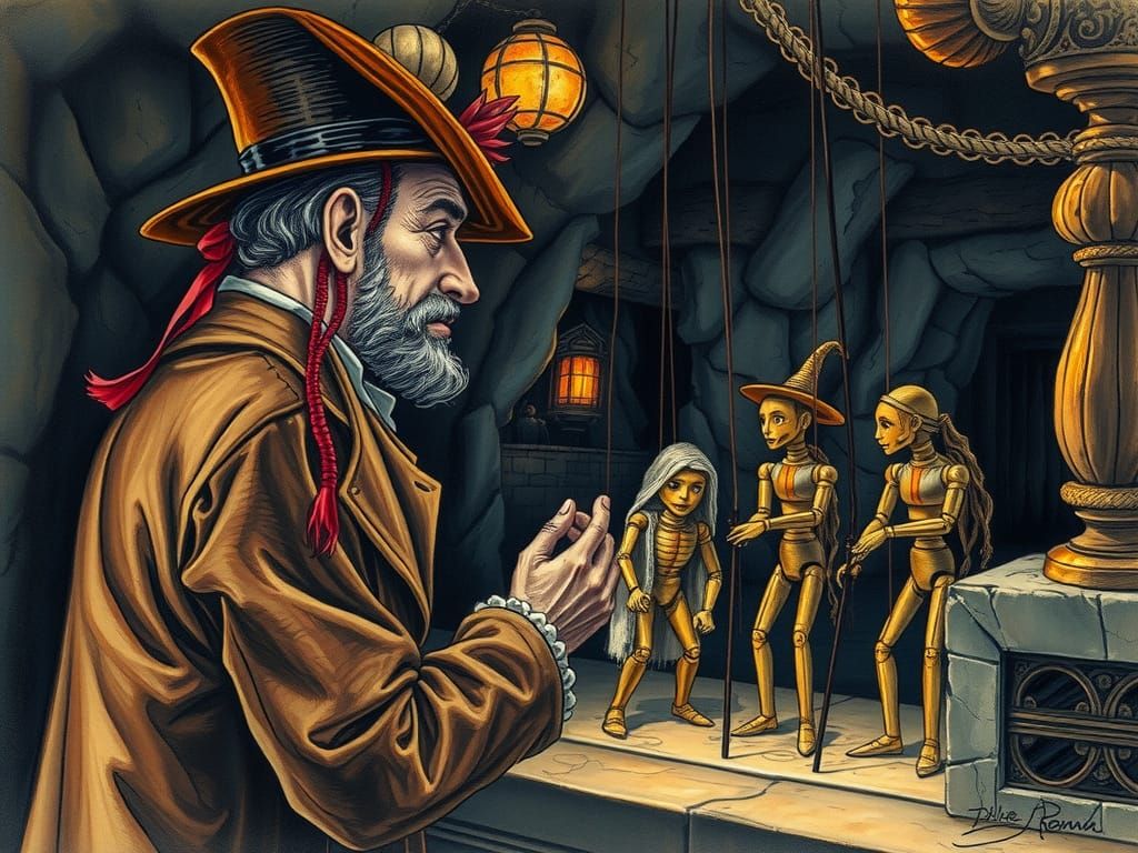 Steampunk Puppeteer in Hidden Mystery Theatre