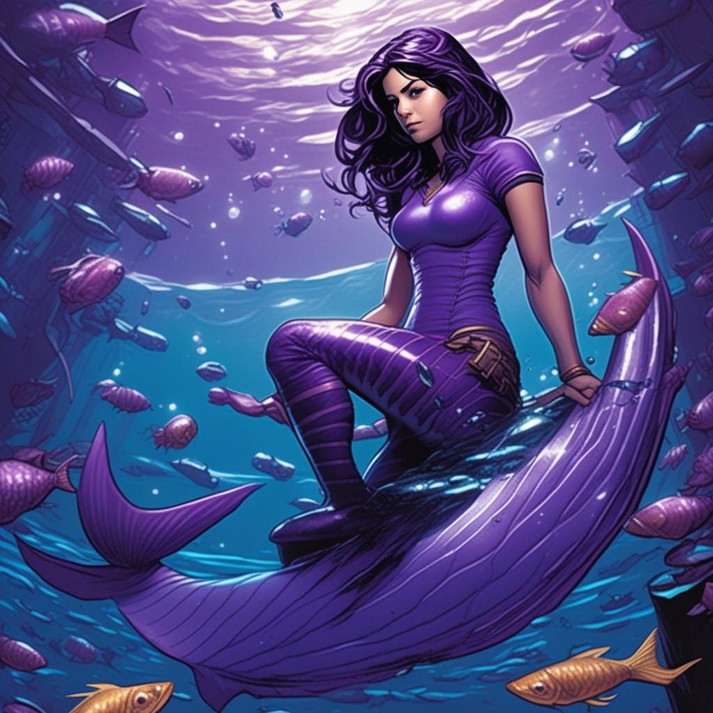 Kate Bishop as Mermaid in Comic Book Art
