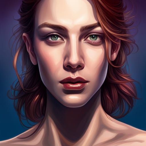 Dramatic Hyperrealistic Portrait with Colorful Accents