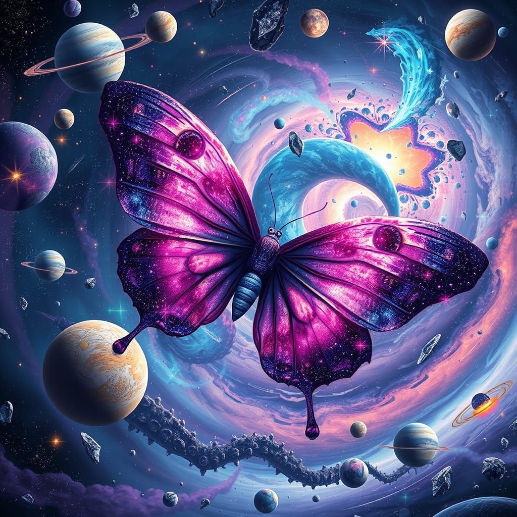 Cosmic Butterfly in Chaotic Space Vortex