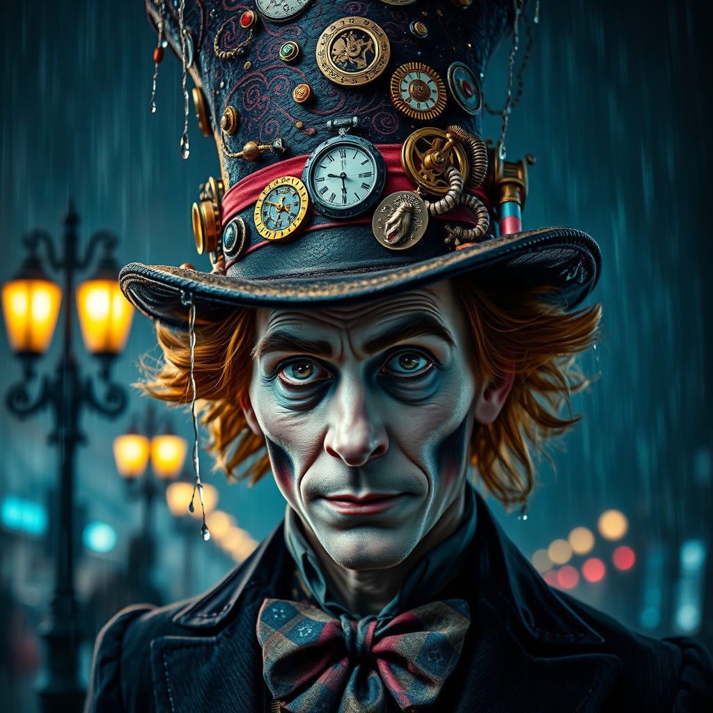 Mad Hatter Portrait in Dreamlike Surrealist Style