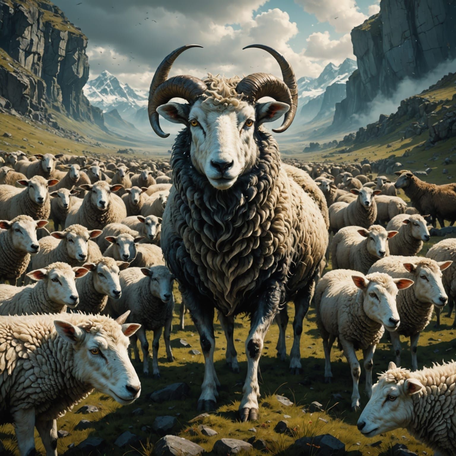 Wolf in Sheep's Clothing Among Herd