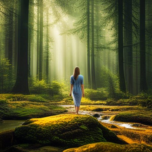 Woman in Forest: Detailed Professional Photography