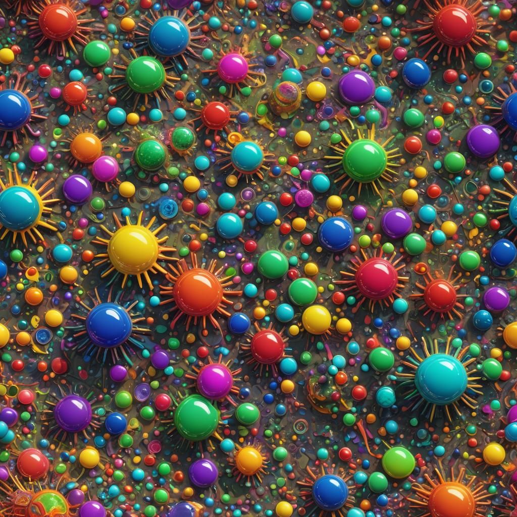 Psychedelic Slime Blob Mandala in 8K