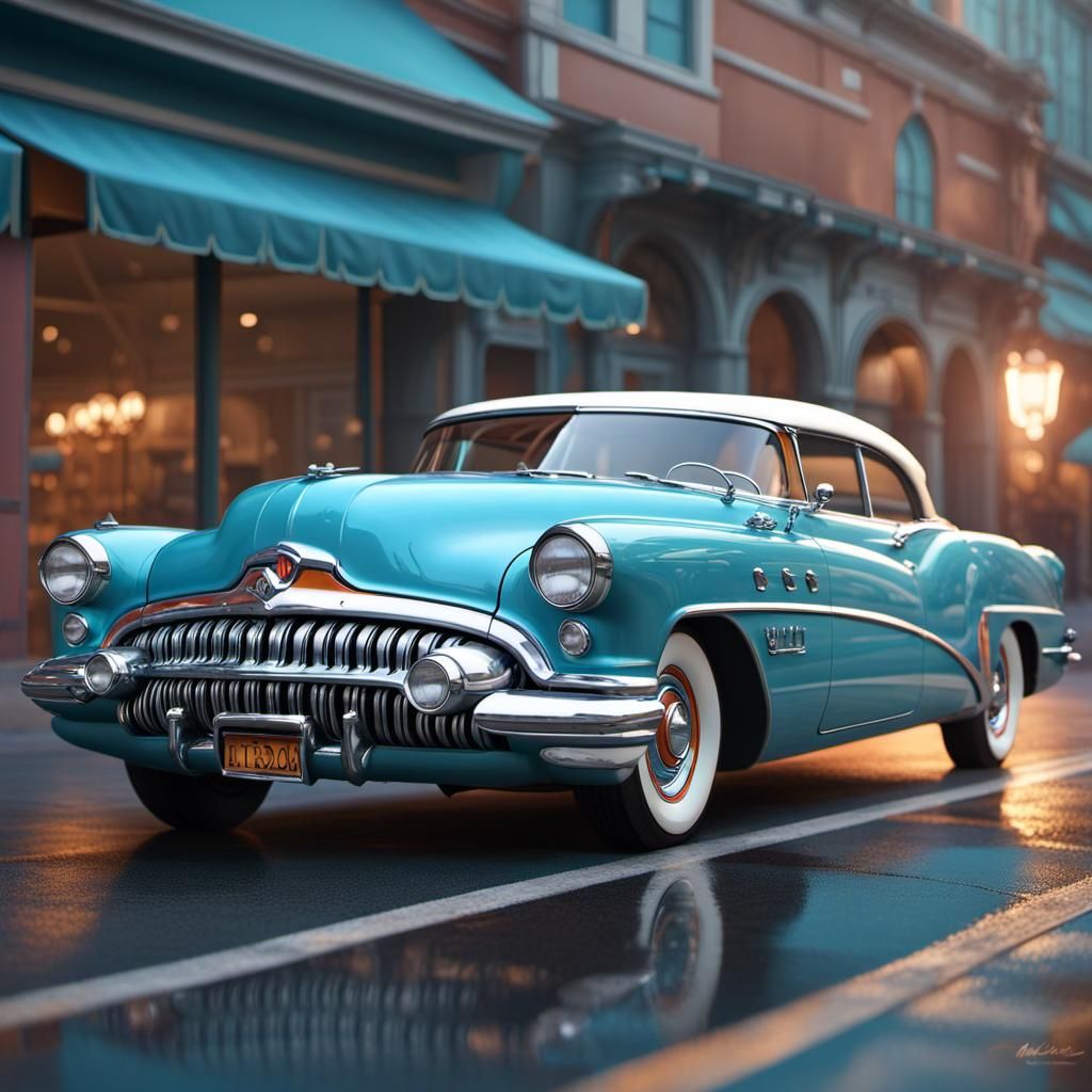 Powder Blue 1953 Buick Roadmaster Concept Art