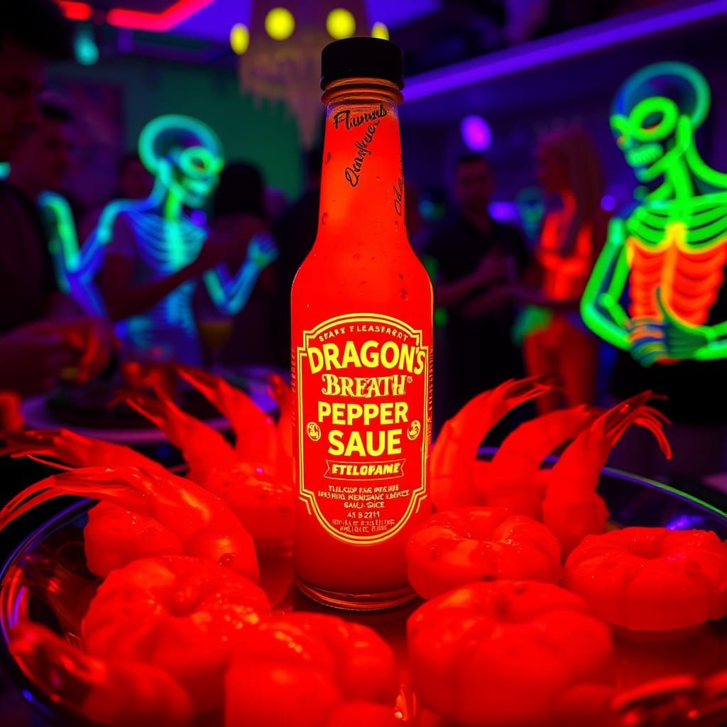 ""Fluorescent Dragon's Breath Pepper Sauce""
