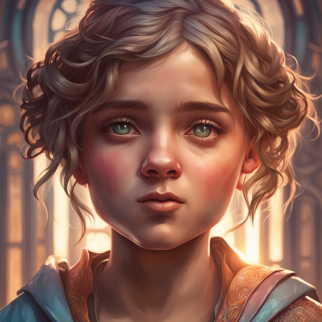 Detailed Portrait of a Young Girl in Volumetric Lighting