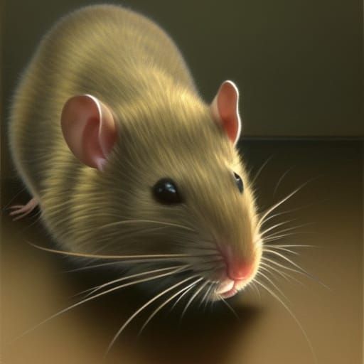 Rat in Oil Painting Style, 3D Render