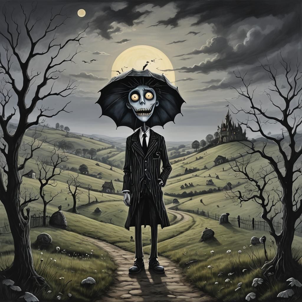 Fool on the Hill: Tim Burton Style Portrait