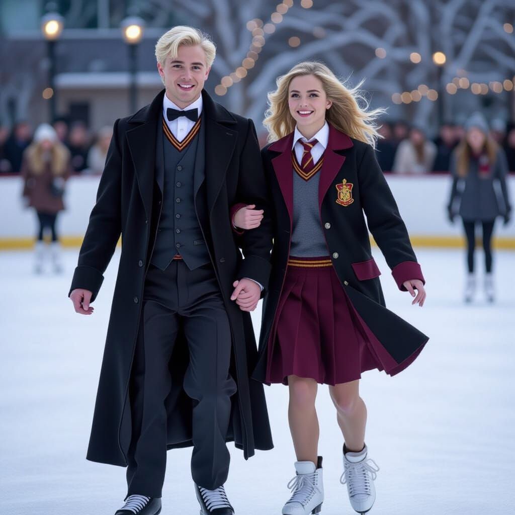 Draco and Hermione Ice Skating Date