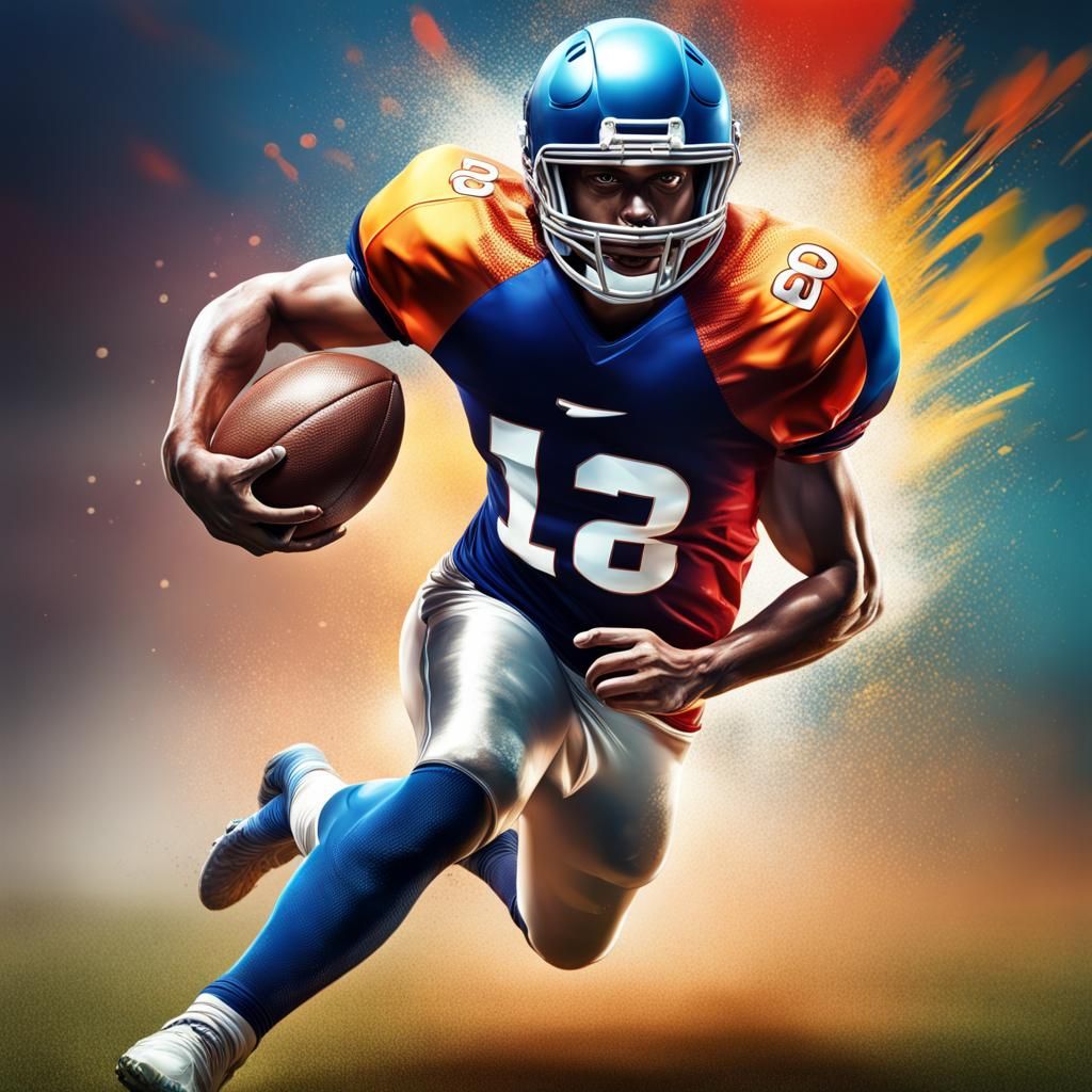 Hyperrealistic Football Player in Action