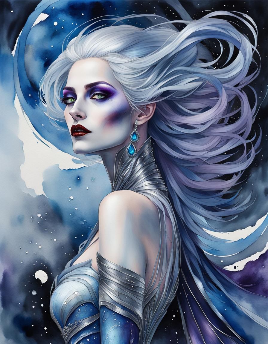 Cybernetic Vampire in Dark Mystical Realm