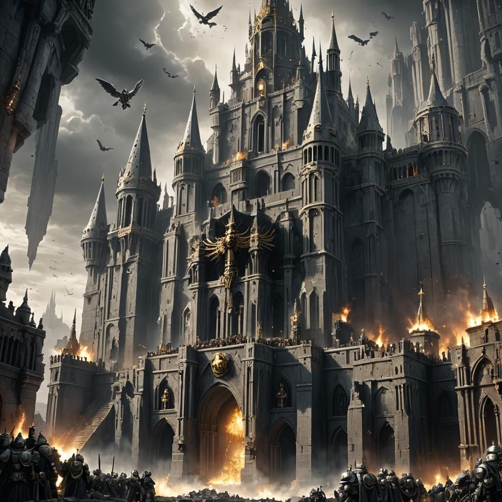 Grimdark Gothic Imperial Fortress in Holy Light