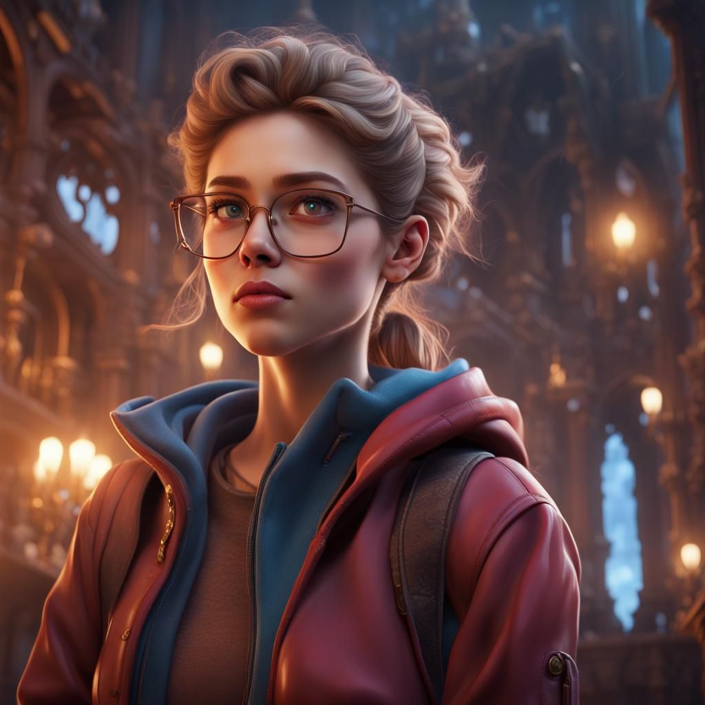 Cartoon Teenage Girl Profile Picture in Detailed Digital Art