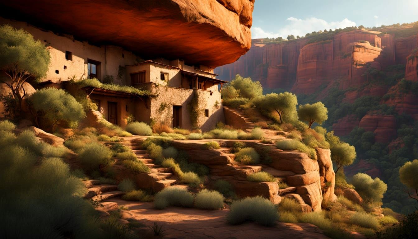 Ancient Adobe Cliffside Abode in Stunning Detail