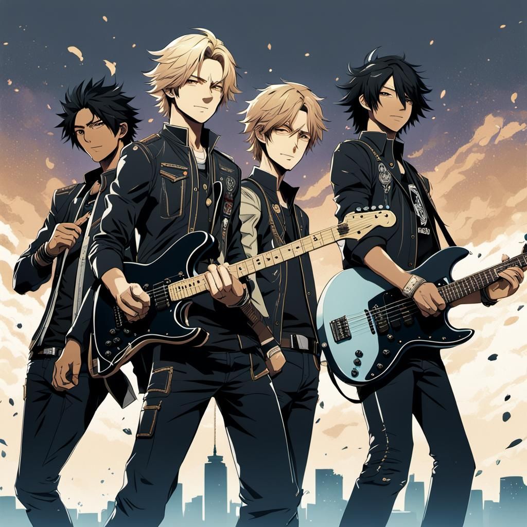 Rock Band "Midday Signature" Posing in Anime Style