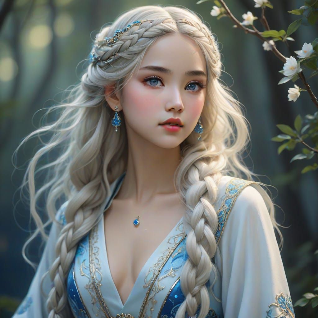 Oriental Princess Shines Under Starlight