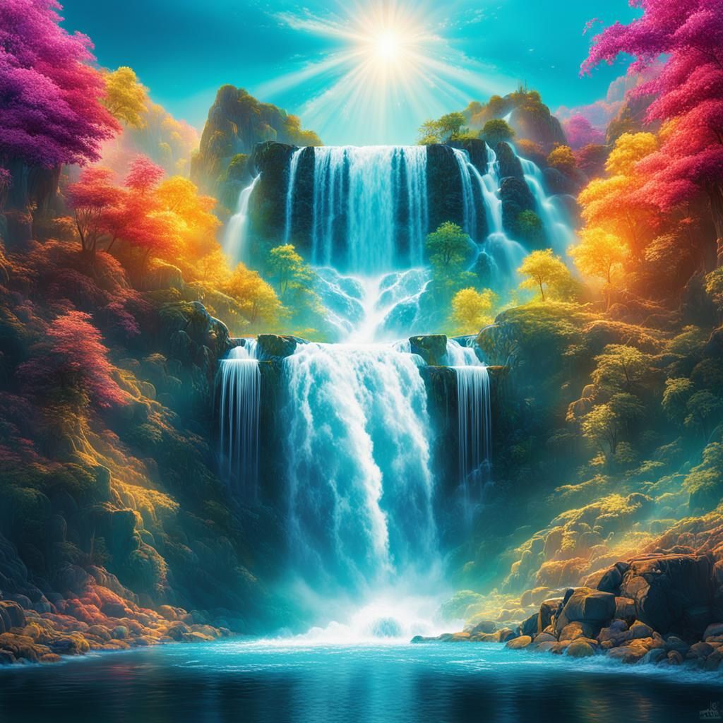 Radiant River Flowing from a Heavenly Throne