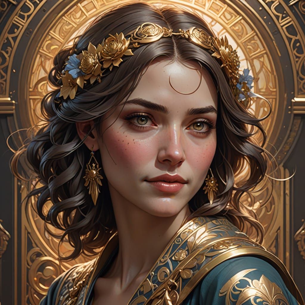 Elegant Lady in Golden Light