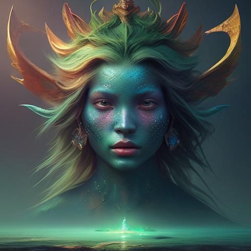 Mystical Being in Dreamlike Surreal Realm: Splash Art