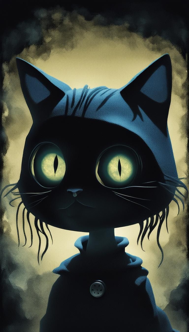 Coraline Portrait in Film Noir Style