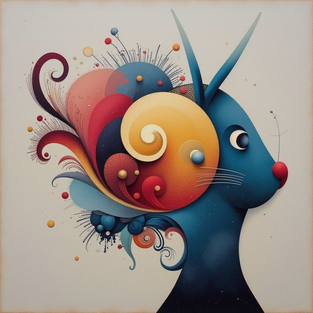 Abstract Geometric Landscape with Cicada Song