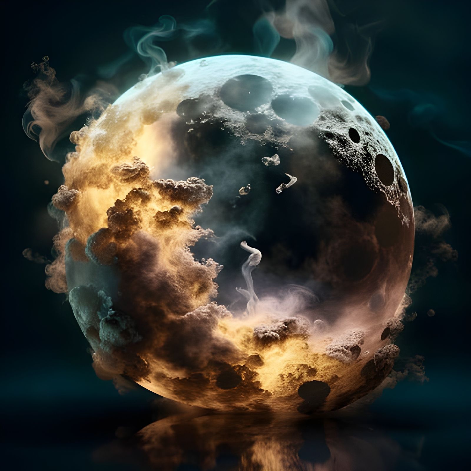 Ethereal Full Moon in the Night Sky